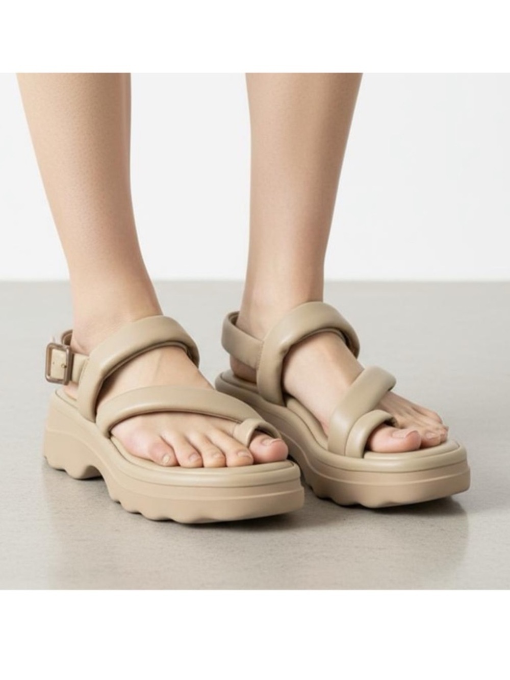 Vince Shoes Sandals Santa Cruz Leather Platform Chunky Casual Dune Nude 9.5